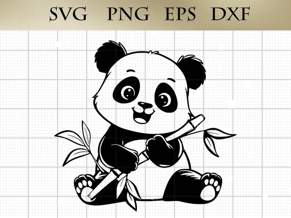 Panda Bambus Silhuett Panda Bambus Silhuett