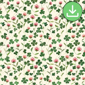 Motif sans couture de fleurs de trèfle, motif de répétition de fleurs de trèfle, motif de tissu textile, conception de papier peint, papier numérique, téléchargement numérique