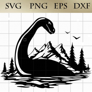 Mostro di Loch Ness Silhouette SVG png eps dxf Nessie Vector Clipart Cricut Digital File
