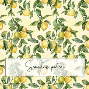 Modèle sans couture de branche de citron, motif répété de citron jaune, motif de tissu, imprimable, carte, papier numérique, sublimation, téléchargement numérique