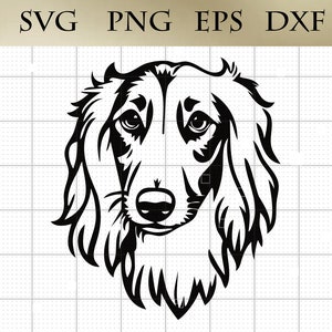 Dackel Hundekopf SVG png eps dxf Wiener Hund geschnitten Datei, Dackel Vektor Kunst, Clip Art Schneidbar Silhouette Cricut Digital Design