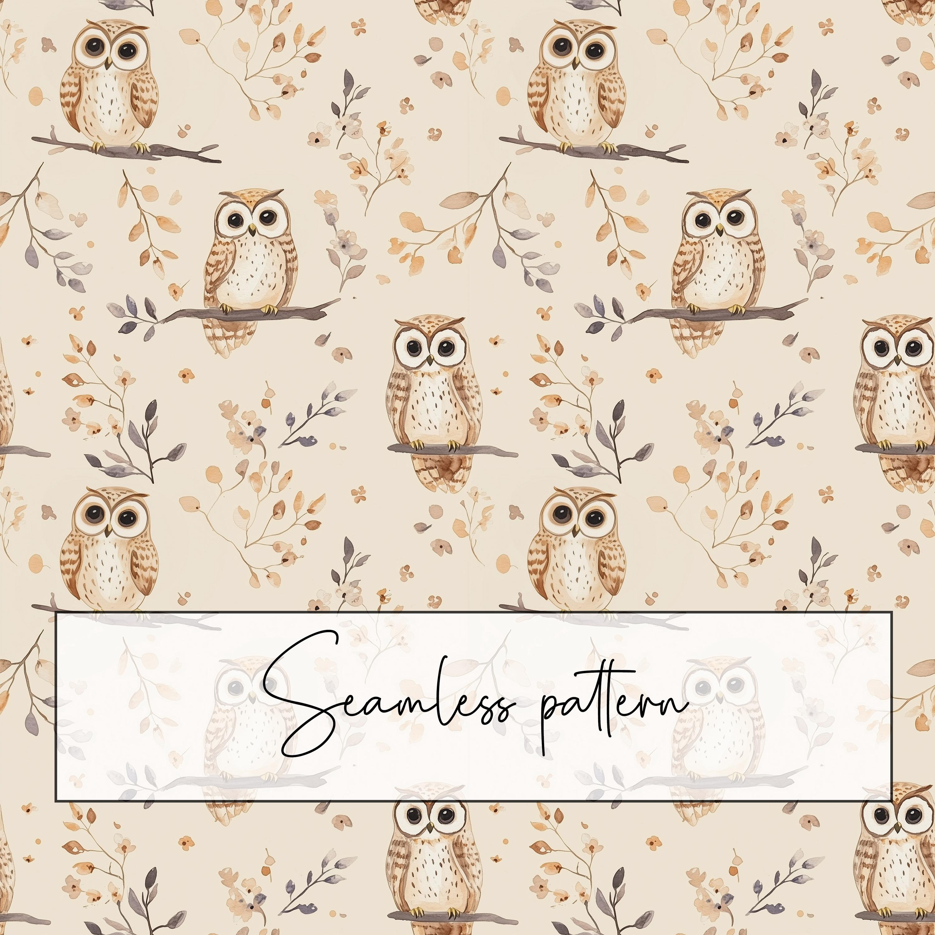 Wallpaper With Owl Pattern - Etsy, image size:3000x3000