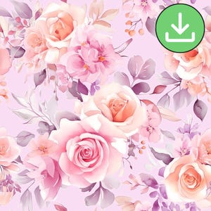 Naadloze patroon aquarel roze roos, zachte delicate lichtroze bloemen herhalen patroon tegel, bloesem, digitaal papier, kaart, digitale download