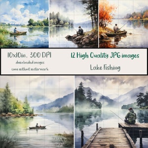 Lot de 12 cliparts JPG, aquarelle, imprimable, sublimation, scrapbooking, téléchargement numérique