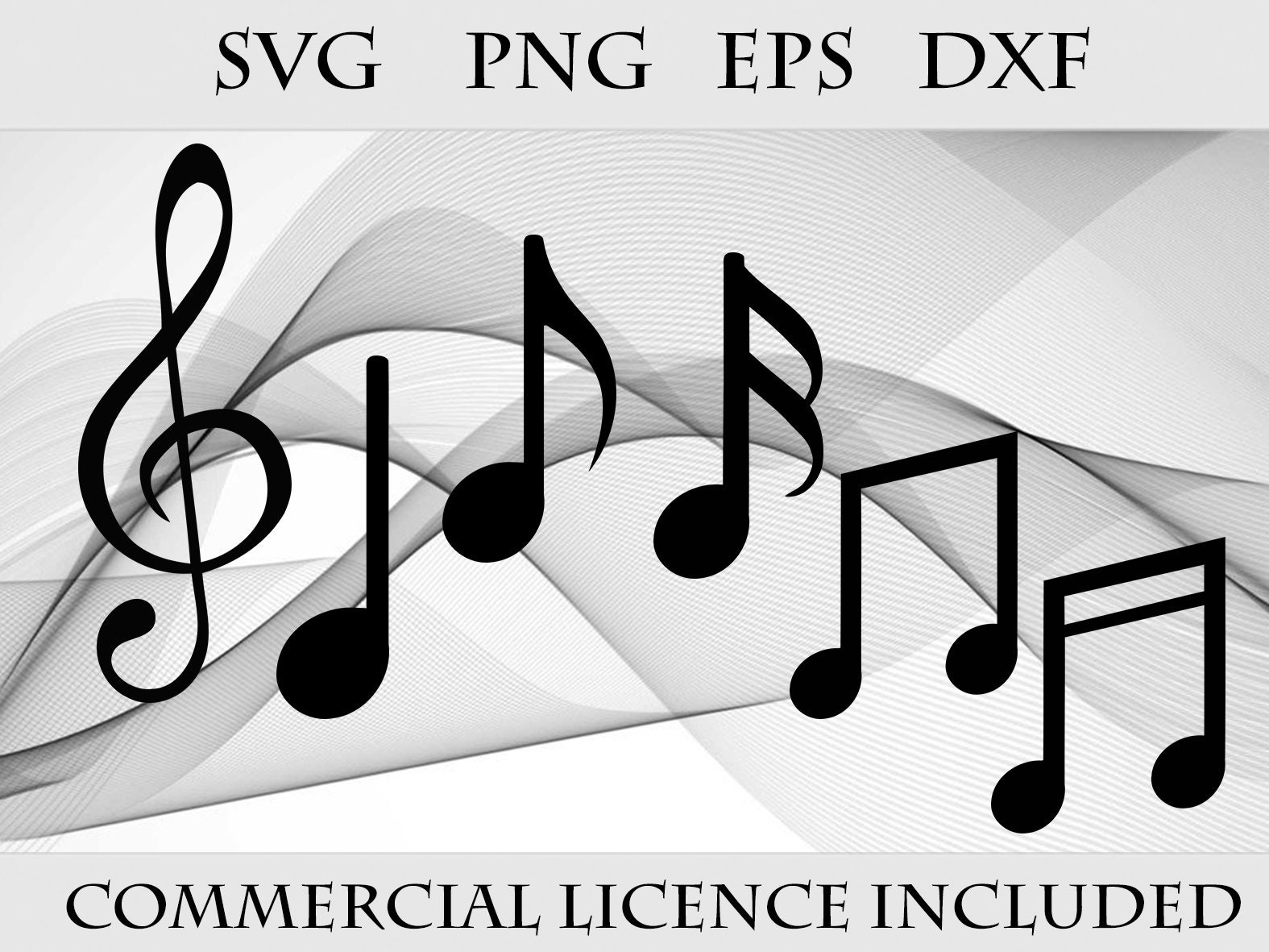 Music Notes Svg Png Eps Dxf Bundle Cricut Cut File Silhouette Vector ...