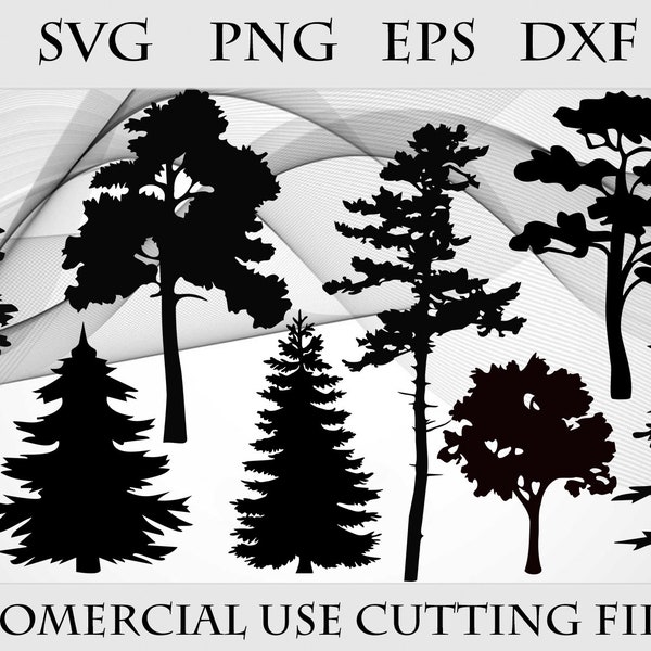 Forest Tree Bundle SVG png eps dxf Cricut Cut File Silhouette Vector Clipart Digital Download