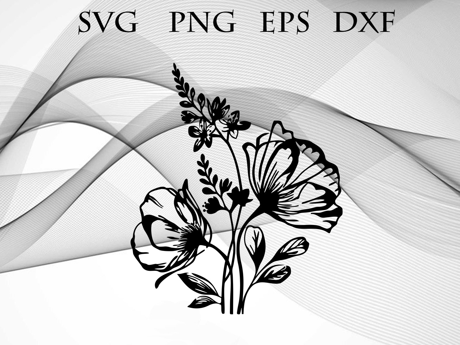 Poppy Flower Bouquet SVG Png Eps Dxf Cuttable File Cricut - Etsy