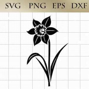 Narcis bloem SVG png eps dxf Graveerbare bestand Cricut silhouet Vector kunst tekening digitale download