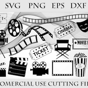 Kino Film Bundle SVG png eps dxf Vektor Clipart Cricut Silhouette