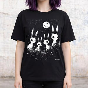 Weird Bunny Shirt, Creepy Rabbit T-Shirt, Weirdcore Clothing, Goth Tshirt, KAMIOJI