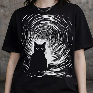 Black Cat Shirt, Retro 90s Y2K Grunge Tshirt, Witchy Clothing Graphic Tee