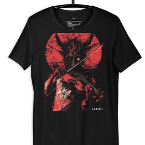 Demon Playing Violin Tshirt, Occult Horror Shirt, Gothic Clothes, Dark Art T-Shirt, Alt Clothing, UNISEX