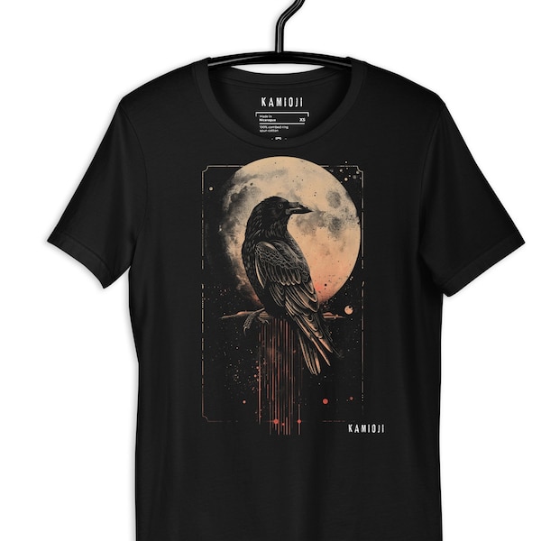 Crow Tarot Shirt: Gothic Clothes, Grunge Alt Clothing, Dark Cottagecore Tshirt