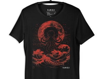 Cthulhu Shirt Japanese Wave Alt Clothing Octopus Art Gothic Clothes Horror T-Shirt UNISEX 2XL 3XL 4XL 5XL