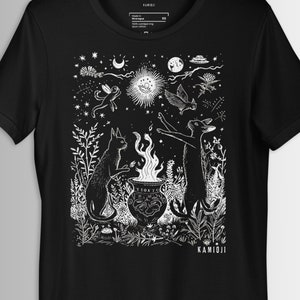 Celestial Cat Tshirt Witch Shirt Dark Cottagecore Weirdcore Abstract Art Goth Clothing UNISEX 2XL 3XL 4XL 5XL