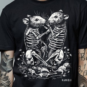 Skeleton Rat Shirt, Weirdcore, Alt Clothing, Gothic Clothes, Horror Goth Aesthetic, UNISEX 2XL 3XL 4XL 5XL