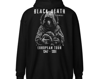 Bluza z kapturem Plague Doctor na zamek błyskawiczny: odzież w stylu gotyckim