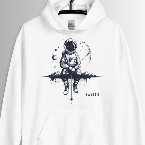 Astronaut Hoodie, Cosmic Pullover Sweatshirt, Outer Space Graphic Print, Celestial Planets Hoody, Alt Clothing, UNISEX