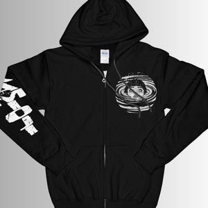 Trippy Horror Zip Up Hoodie, Weirdcore Clothing, Anime Grunge Aesthetic, UNISEX, KAMIOJI