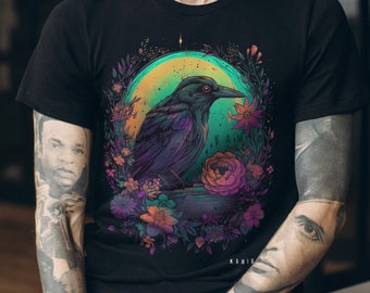 Dark Academia Crow T-Shirt: Gothic Cottagecore Raven Tee