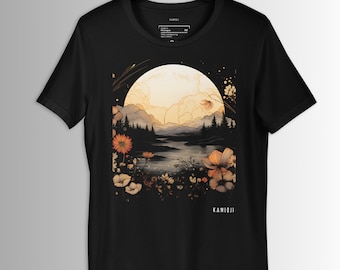 Moon & Wildflower Shirt, Dark Cottagecore Tshirt, Witchy Goblincore T-shirt, Witch Aesthetic, UNISEX