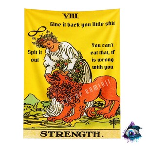 Kracht van het tarottapijt. Grappige meme-tapijten. Tarotkaarten muurkunst
