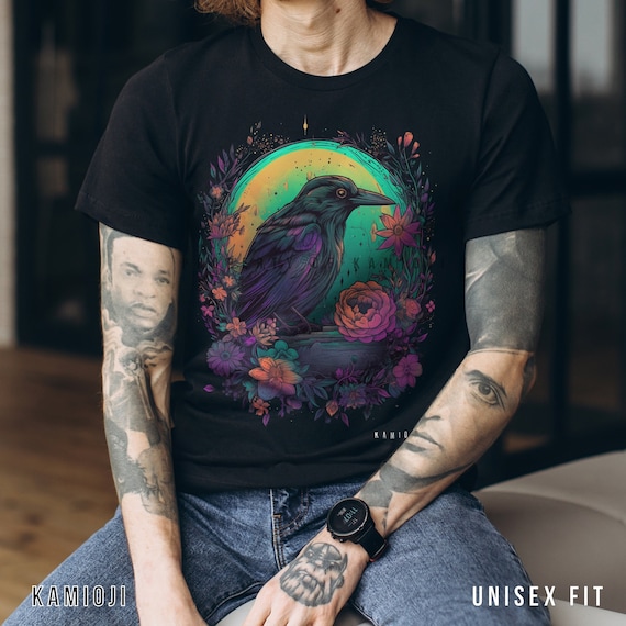 Dark Academia Crow T-Shirt: Gothic Cottagecore Raven Tee
