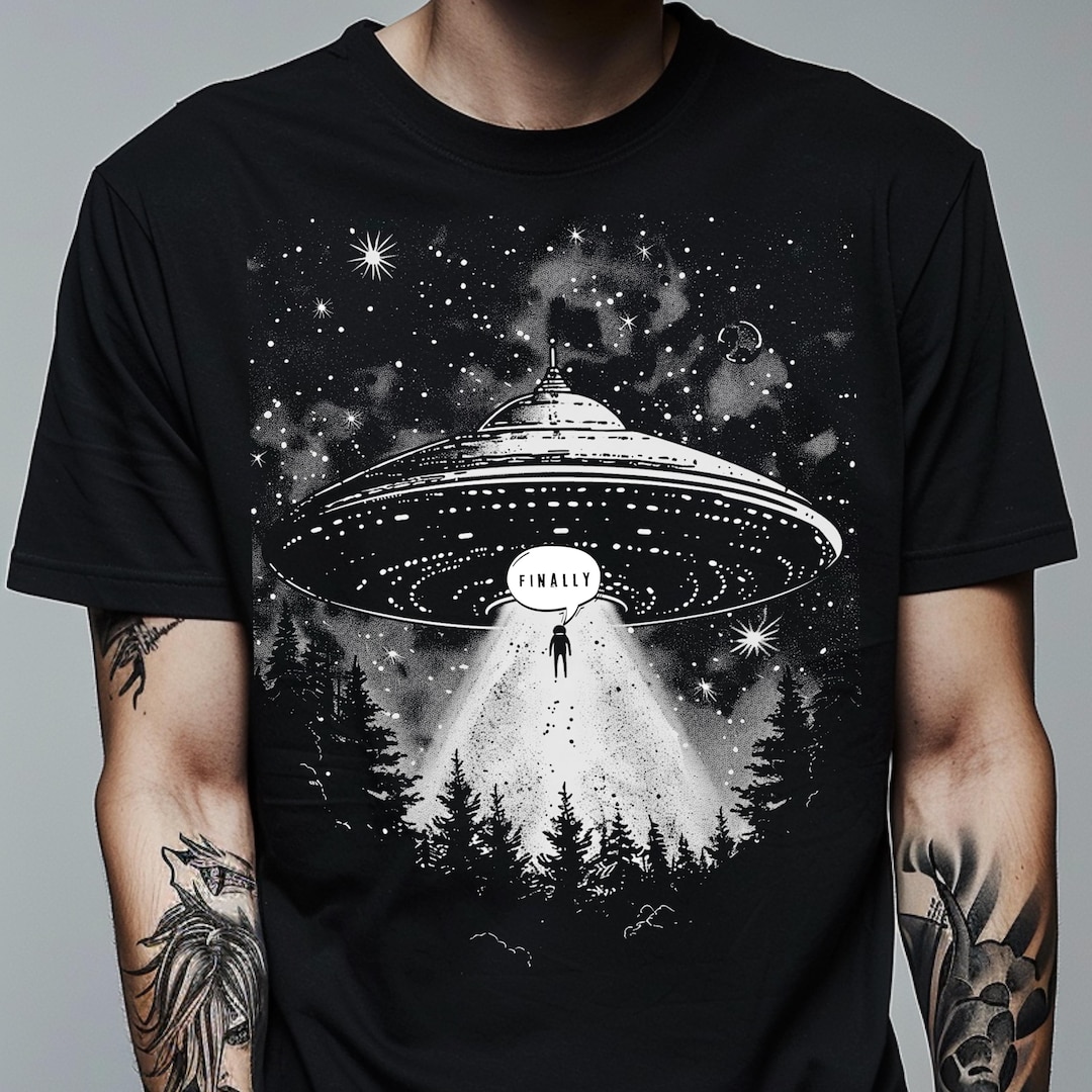 UFO Abduction Shirt: Alien Spaceship T-shirt, Alternative Clothing - Etsy