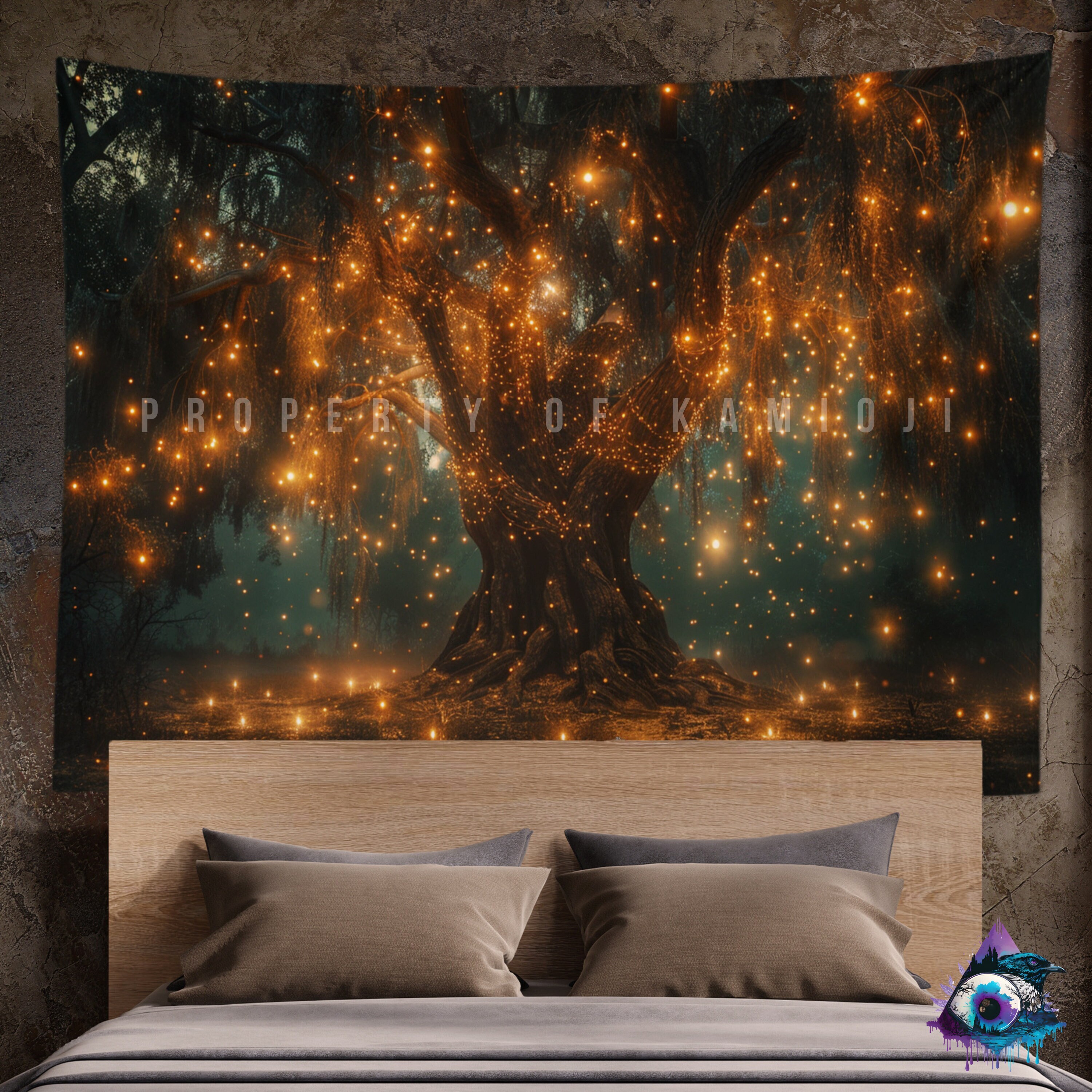 Trees Stars Tapestry Etsy