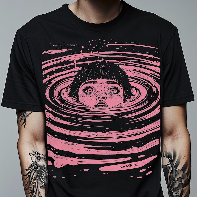 Trippy Anime Shirt: Retro Horror Tshirt, Weirdcore Grunge Streetwear image 1