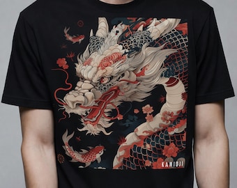 Dragon Koi Fish T-shirt: Japanese Graphic Streetwear
