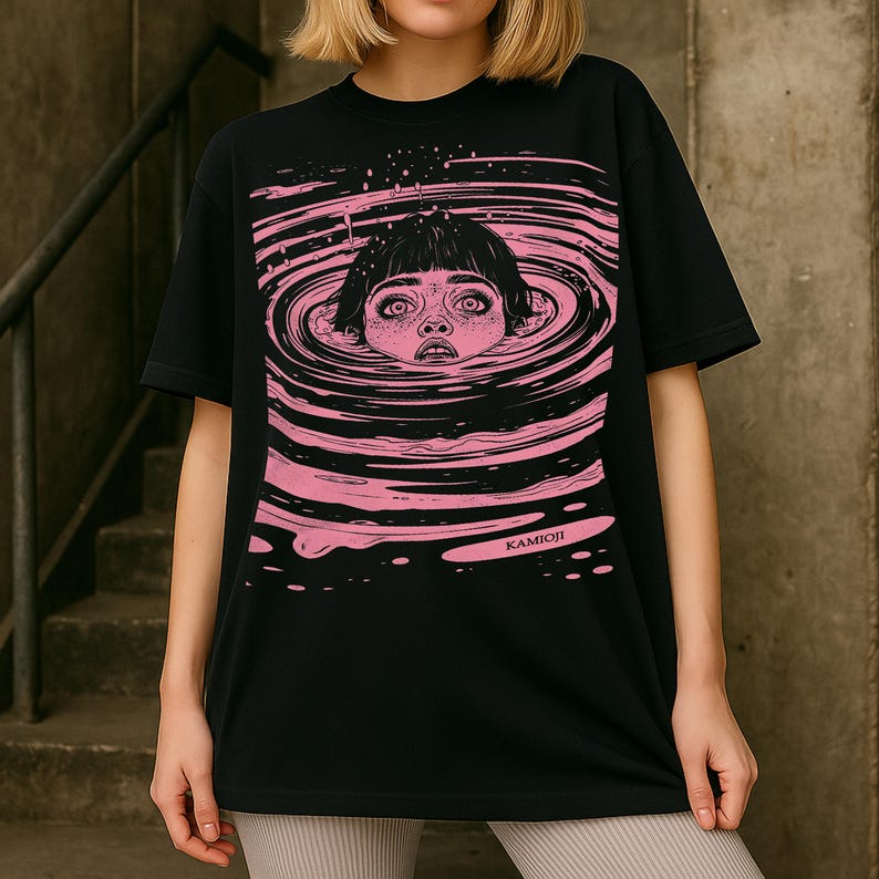 Trippy Anime Shirt: Retro Horror Tshirt, Weirdcore Grunge Streetwear image 2