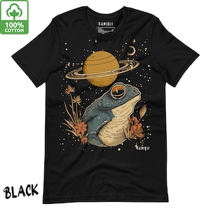 Cosmic Frog Shirt - Boho Space Frog T Shirt, Celestial Cottagecore Tshirt, UNISEX Alt Clothing, Trippy Weirdcore T-shirt, KAMIOJI