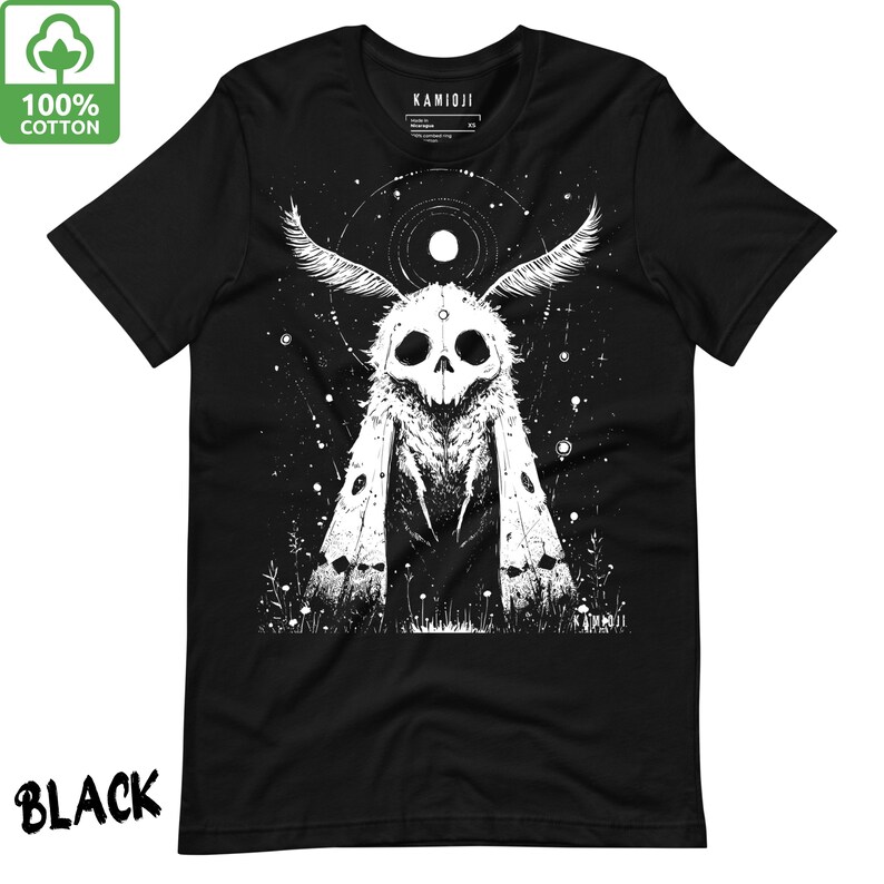 Death Moth-tröja, goth streetwear, konstig konstgrafik-tröja, weirdcore-tröja Black