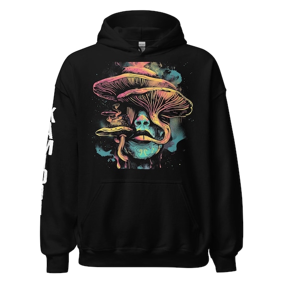 Trippy Mushroom Hoodie: Retro Psychedelic Alt Clothing