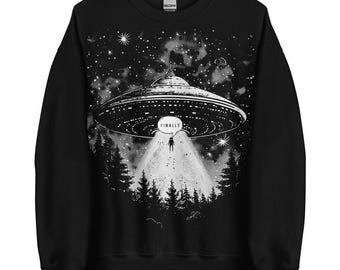 Funny UFO Sweatshirt: Alien Abduction Graphic Sweater