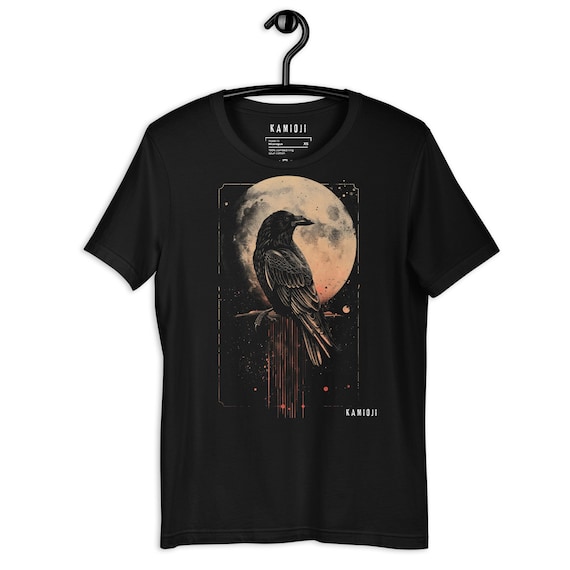 Crow Tarot Shirt: Gothic Clothes, Grunge Alt Clothing, Dark Cottagecore Tshirt