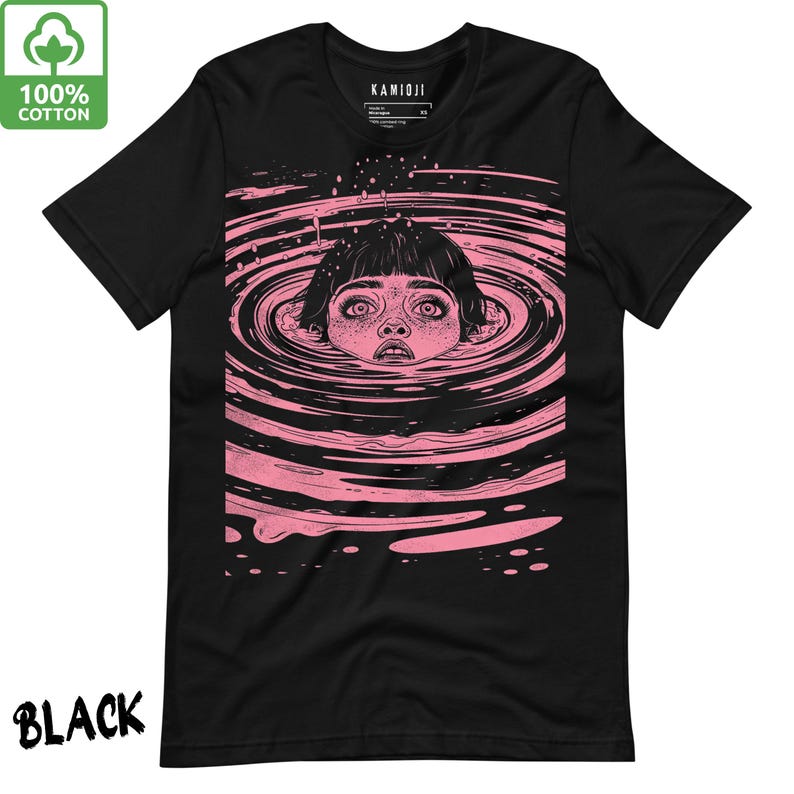 Trippy Anime Shirt: Retro Horror Tshirt, Weirdcore Grunge Streetwear Black