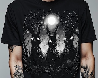 Camiseta de conejo espeluznante: Camiseta de conejo de terror celestial, ropa gótica Weirdcore, ropa alternativa unisex.