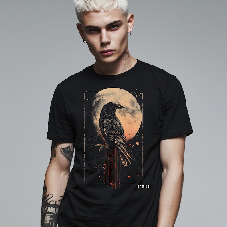 Gothic clothes, alt clothing, raven art