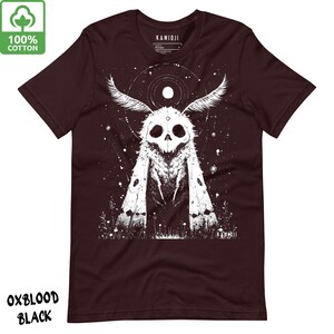 Death Moth-tröja, goth streetwear, konstig konstgrafik-tröja, weirdcore-tröja Oxblood Black