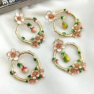 Emaille Obst & Blumen Ohrstecker.