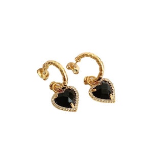 Heart Delicate Crystal & Acrylic  Earrings.