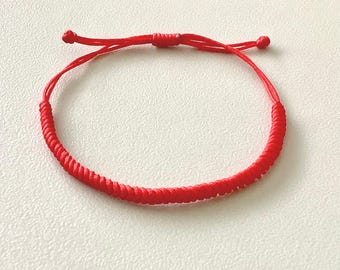 ハンドメイド 赤い紐のブレスレット 幸運の赤い紐ブレスレット メンズ レディース ハンドメイド編み込み