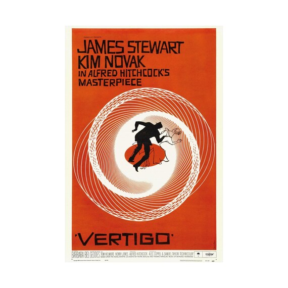 映画『めまい』ポスター、アルフレッド・ヒッチコック監督、1958年