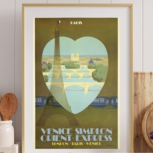 Orientexpressen Paris-affisch, Pierre Fix-Masseau Art Deco-resetryck för nedladdning