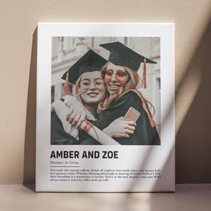 Gepersonaliseerde afstudeercadeau voor beste vriend, aandenken universiteit afgestudeerde fotoprint, aangepaste poster voor vrienden/zoon/dochter, decor slaapzaal