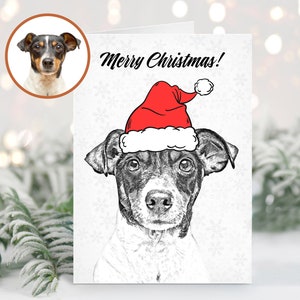 Biglietto di auguri di Natale personalizzato con foto di animali domestici con nome personalizzato, biglietto di auguri di Natale divertente con pelliccia di coniglio di cane, gatto, criceto