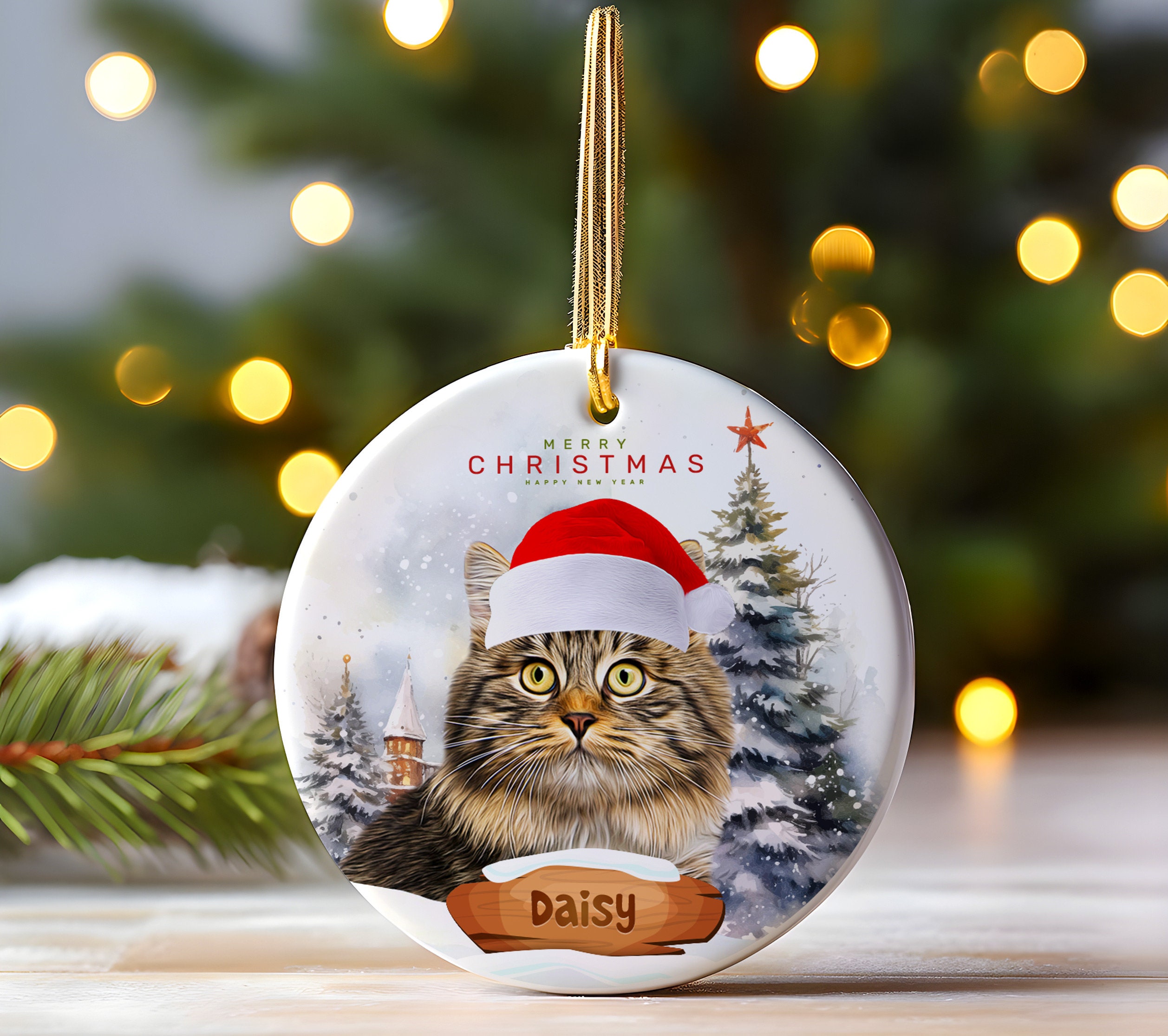 Custom Christmas Ornament From Dog Cat Photo With Personalized Name ...