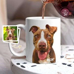 Tazza con ritratto di animali domestici con nome personalizzato, tazza da viaggio personalizzata per cuccioli di coniglietto di cani e gatti, regalo commemorativo per la perdita di animali domestici per mamma e papà